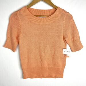 NWT Kate Hill Peach Short Sleeve Sweater PXS